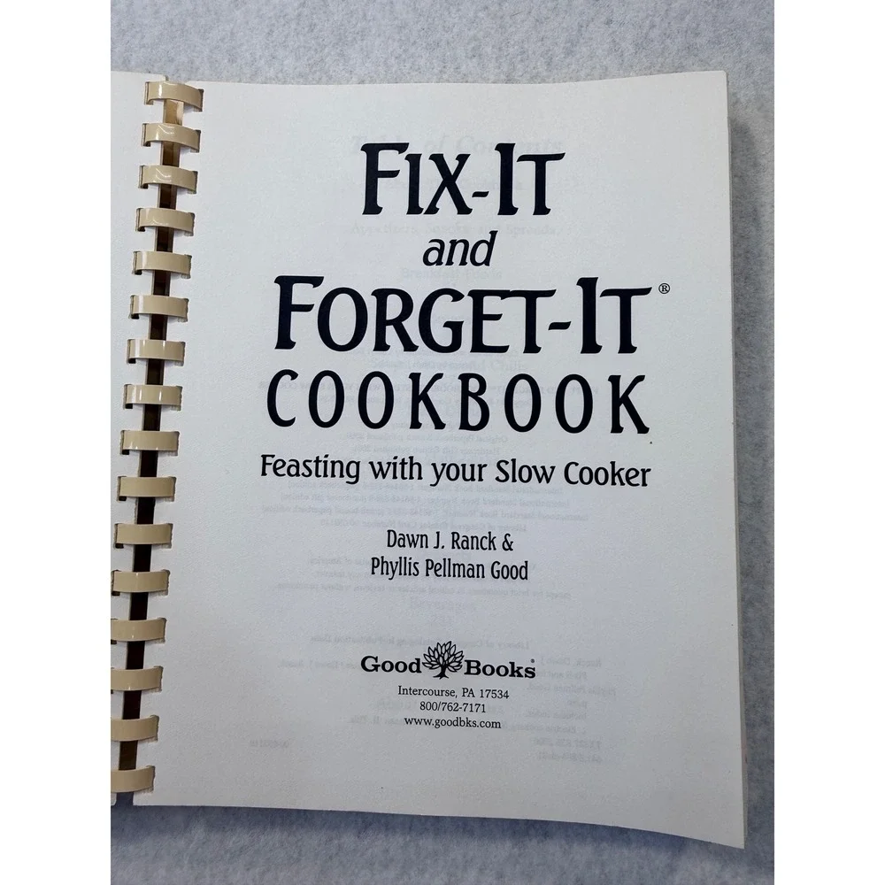 Fix-It and Forget-It Cookbook Slow Cooker Recipes Ranck Good Spiral Bound 2001